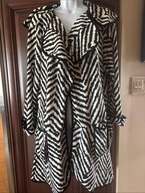 Diva D Zebra-Pattern Draped Coat